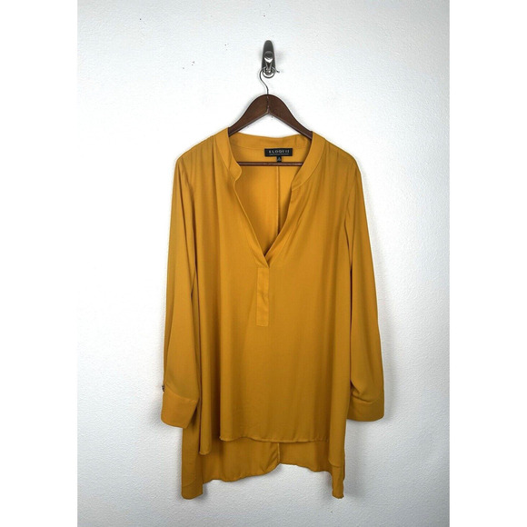 Eloquii Tops - Eloquii Tunic Blouse Top Women’s Plus Size 20 Mustard Yellow Flowy NWT